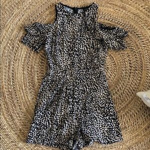 Topshop capsleeve romper animal print